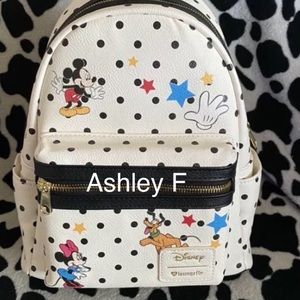 Disney fab 5 Mickey and friends polka dot loungefly backpack